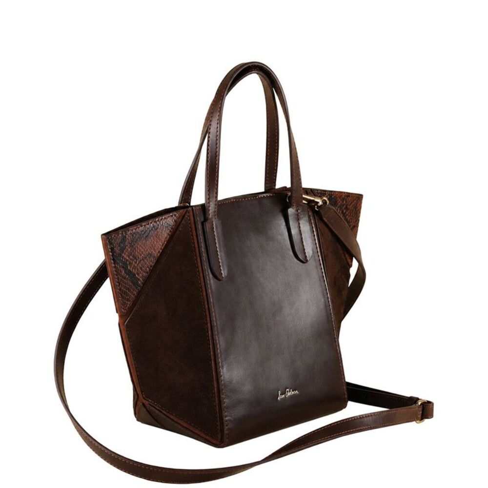 Sam Edelman West Small Leather Convertible Crossbody Tote, Brown - Picture 3 of 4